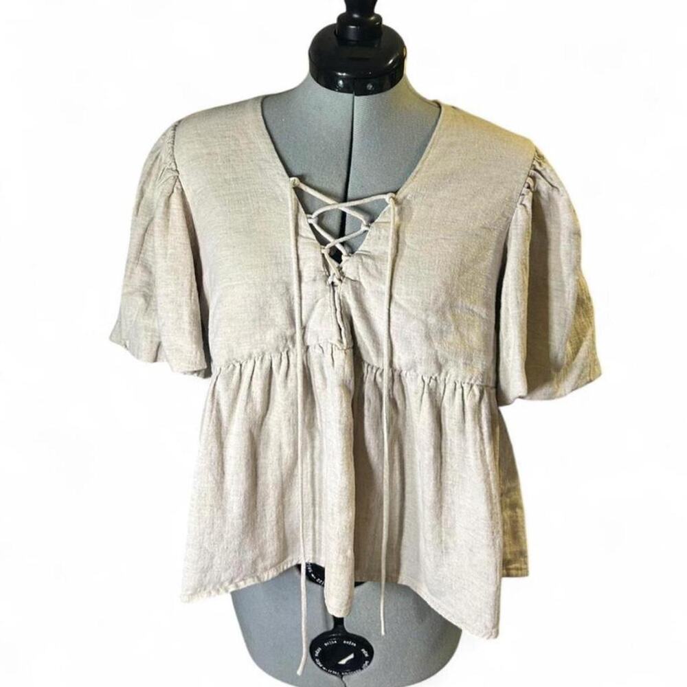 Lost wander lace up linen